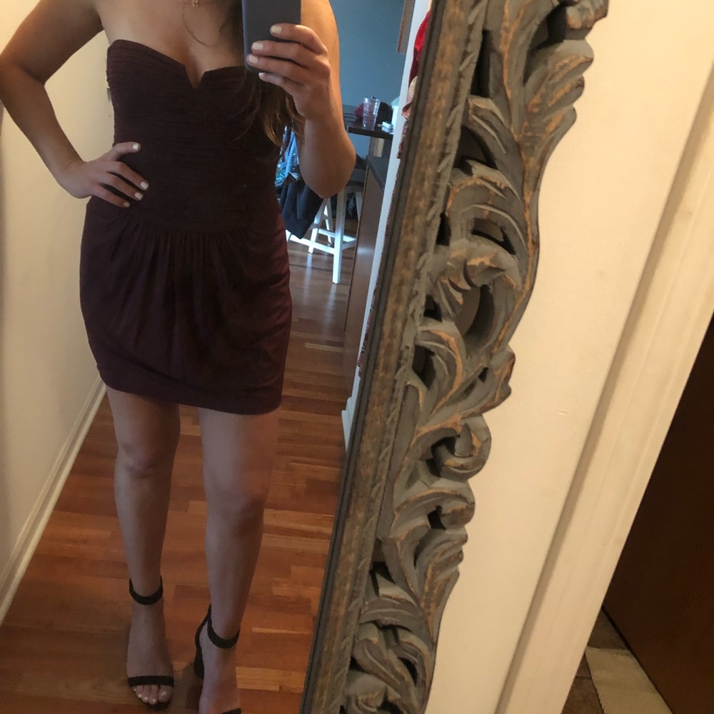 BCBG maxazria burgundy mini dress
